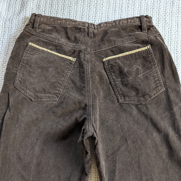 VTG Disney Mickey & Co Brown Velour High Waist Pants Embroidered Women's 4 - Picture 4 of 11